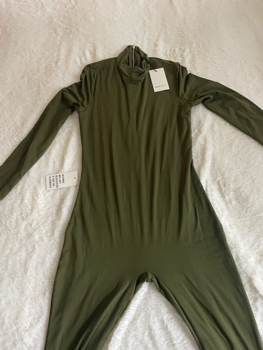 Olive Green Long-Sleeve Jumpsuit